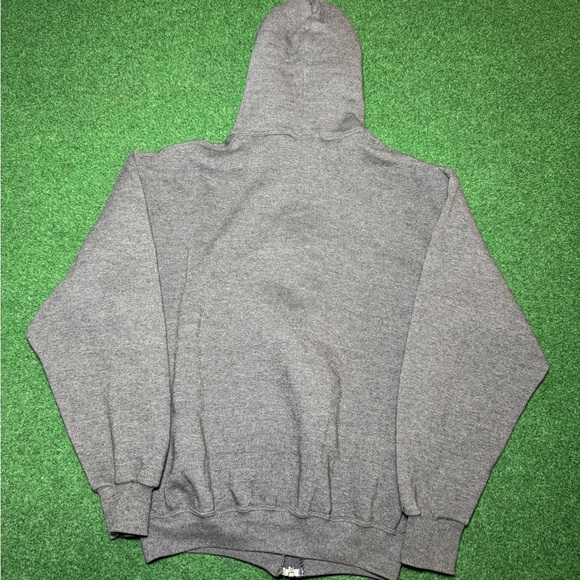 90s Russell Athletic Zip Up Hoodie Sweatshirt Punk Grunge Blank Grey Ska - Picture 5 of 7